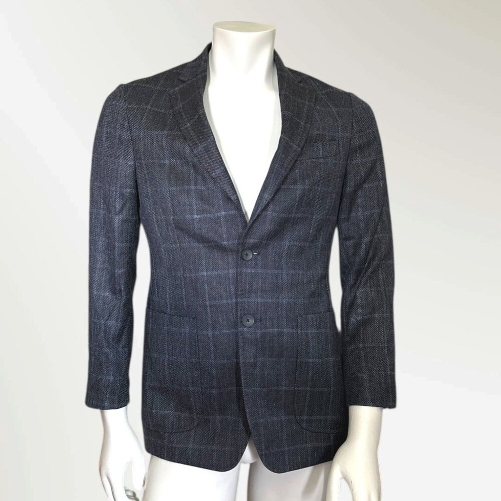 Nordstrom 1901 Windowpane Plaid Extra Trim Fit Sport Coat 36R Lightweight Jacket